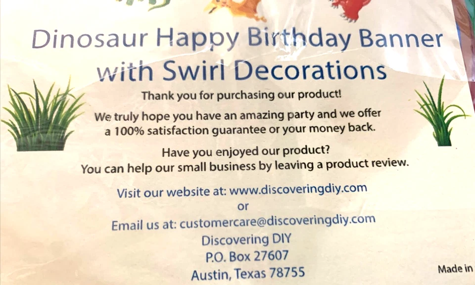 Banner de feliz cumpleaños de dinosaurio y remolino colgante decoraciones preensamblado Foto 4 de 4