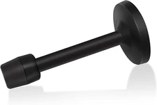 Door Stop, 5 Inch Long Door Stopper, Black Wall Mount Doorstops Stainless Steel