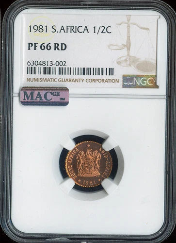 1981 South Africa Half Cent 1/2C Proof NGC PF66 RD Quality