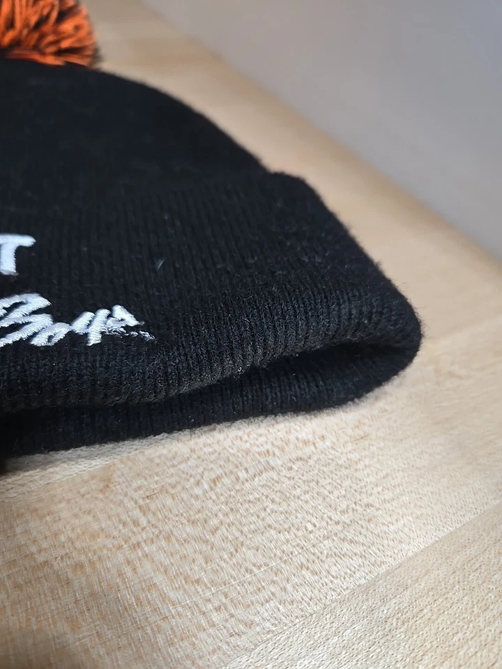 Lot Carhartt Detroit Red Wings Neon Orange Knit Beanie Hat Pistons Bad Boys Pom* - Image 4 of 4