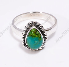 Turquoise Ring 925 Sterling Silver Minimalist Ring Handmade Gift Jewelry for Her