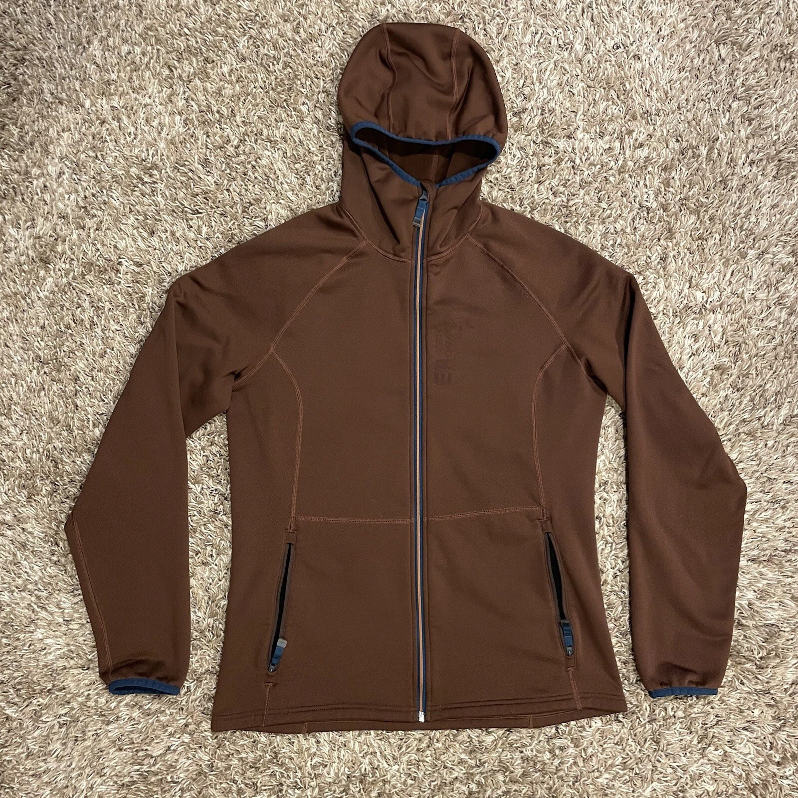 State of Elevenate Skiers Fleece Hood Jacket Men’s L Brown Fullzip E11 Ell