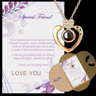 Beste Freundin BBF Geschenke für ihren Hals Kartennachricht Roségold I love You Special