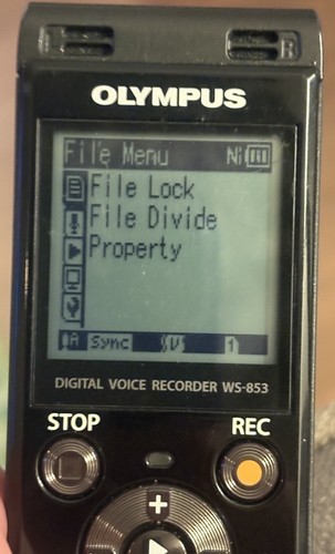Olympus WS-853 8GB Digital Voice Recorder with Built-In Stereo Microphones V23 - Picture 4 of 12