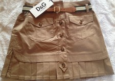 D&G cotton mini skirt with pleated hem, Size Small. New With Tags