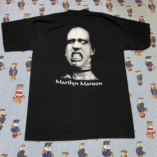 Marilyn Manson grafisches T-Shirt Hard Rock Revolution Hollywood schwarz Rundhalsausschnitt - Bild 6 von 7