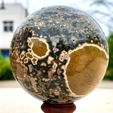 1.45LB Natural Ocean Jasper Jade Crystal Polished Sphere Ball Healing Ball