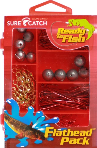 SureCatch 130pc Flathead Pack Including Tackle Box