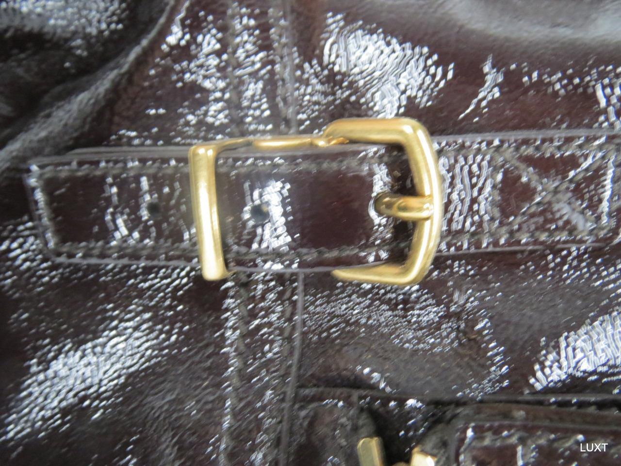 YSL Purse Handbag Tote Shoulder Bag Large Brown P… - image 5