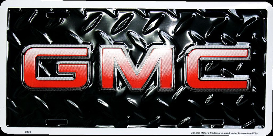 GMC CAR TRUCK TAG LICENSE PLATE BLACK DIAMOND DENALI SIERRA YUKON GMC ...