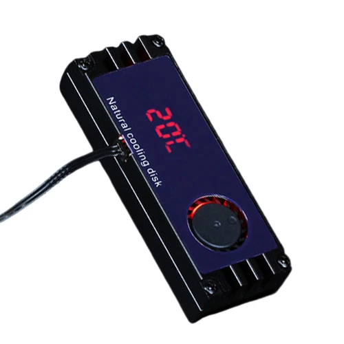 M2 SSD Heatsink Cooler Fan Temperature OLED Display For M.2-2280 NVME SSD Solid