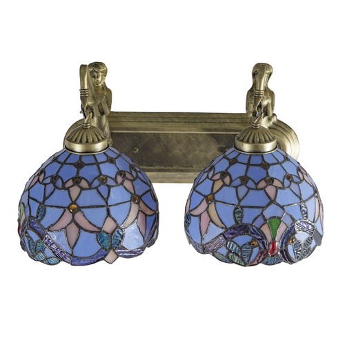 Tiffany Bathroom Vanity 2 Light Fixture Vintage Stained Glass Wall Light Home US - Bild 16 von 35