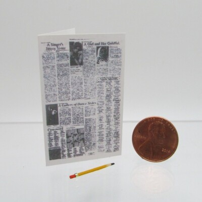 #ad #ad Dollhouse Miniature Newspaper with Crossword Puzzle and Pencil IM65119 $1.79