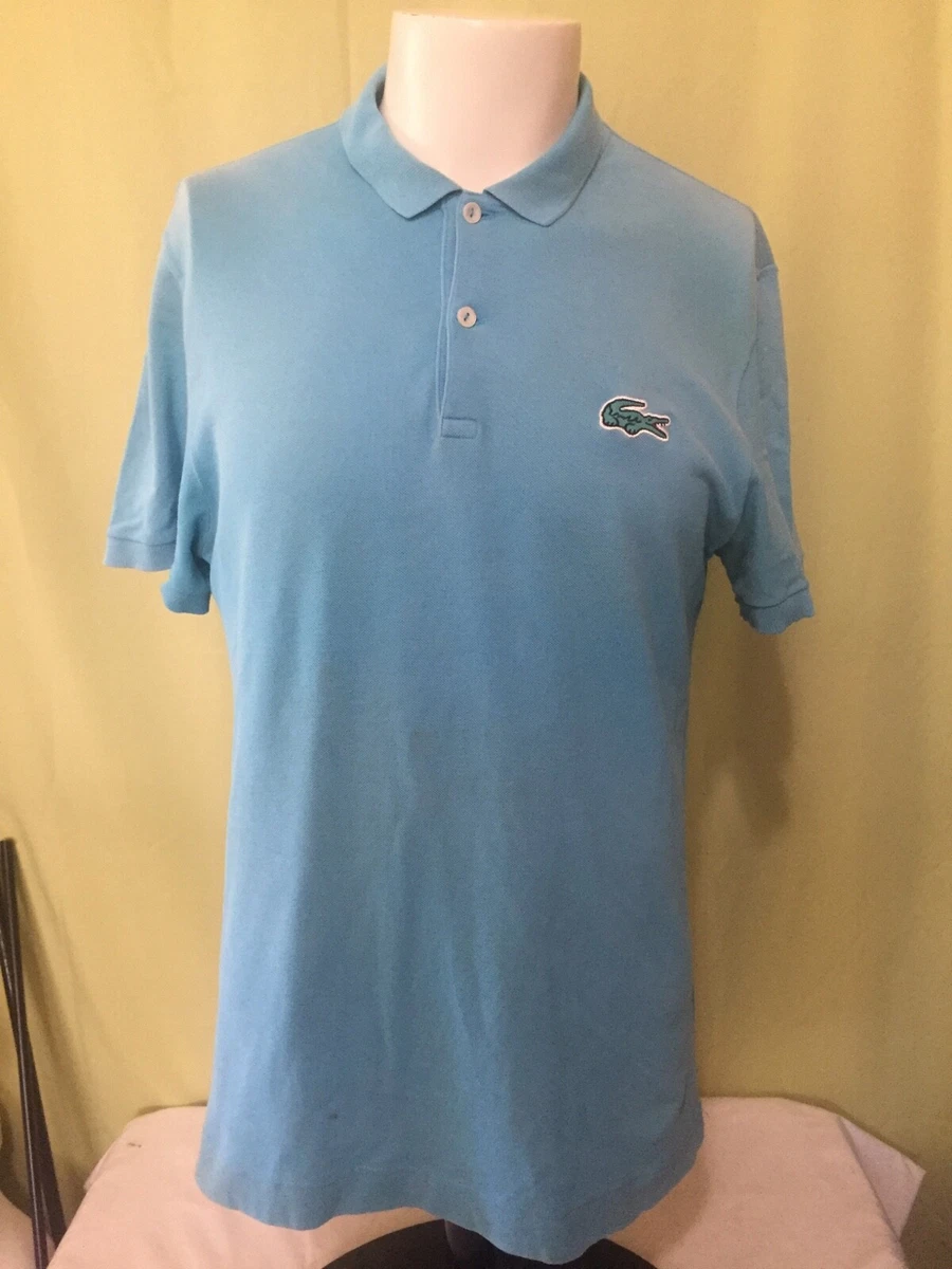 Lacoste Live Big Logo Men’s Aqua Blue Polo Shirt Size 5 Designed in France