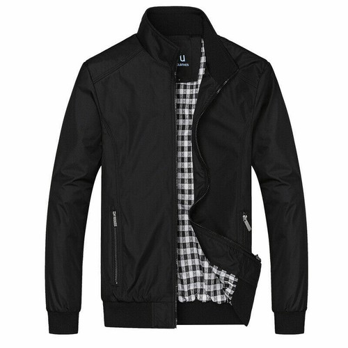 Mens Jacket Summer Lightweight Bomber Coat Casual Outfit Tops Outerwear M-3XL - Picture 2 of 14