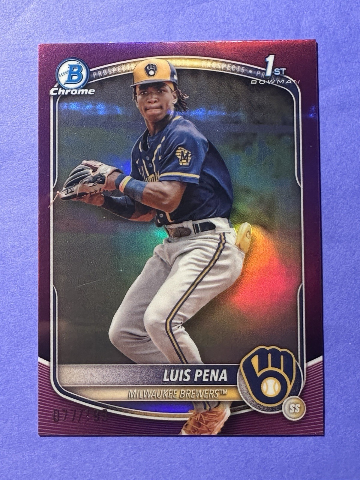 2025 Bowman Chrome Prospects Fuchsia Refractors #BCP38 Luis Pena /199