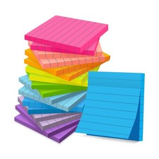  18 Pads Lined Sticky Notes 3x3 in Bright Ruled Post Stickies Colorful Super...