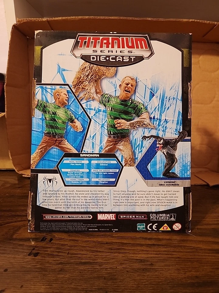 Figura Die-Cast Marvel Spider-Man 3 La Película Sandman Titanium Series TOTALMENTE NUEVA Foto 2 de 4