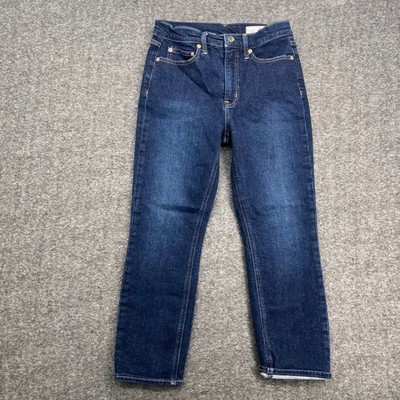 GAP Vintage Slim High Rise Jeans Dark Wash Blue Denim Womens 27 4 Petite 4P