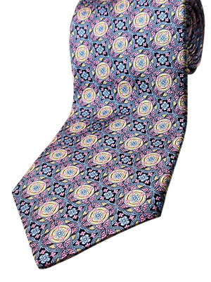 BRUNO PIATTELLI 66'' Extra Long made in USA 100% Silk Tie Black Blue Pink NEW