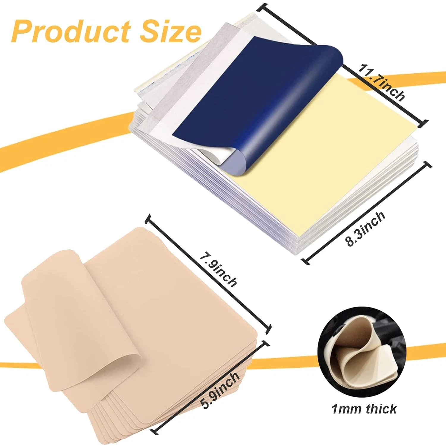 Yuelong 30pcs Blank Tattoo Practice Skin and Transfer Paper Kit Include 10pcs Fa image 2