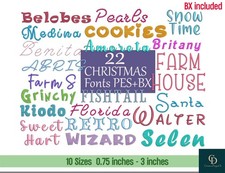 MACHINE EMBROIDERY FONTS - 22 CHRISTMAS EMBROIDERY FONTS - USB DELIVERED