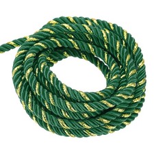 16Yards 5mm Twisted Cord Trim Twine Braided Rope for Decoration Dark Green Gold