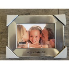 Love Family Picture Frame 4x6 Photograph Mom Dad Me Silver Gift