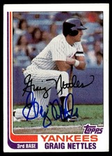 1982 Topps Baseball Graig Nettles Yankees #505 Signed