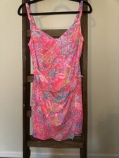 LILLY PULITZER Scarlet Stretch Shell Me Something Sz 10 Pink Print Women's Dress