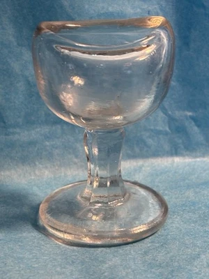 Antique Clear Glass Pedestal Eye Bath Wash Cup Apothecary Medical c1920 (g52) - Image 1 of 4