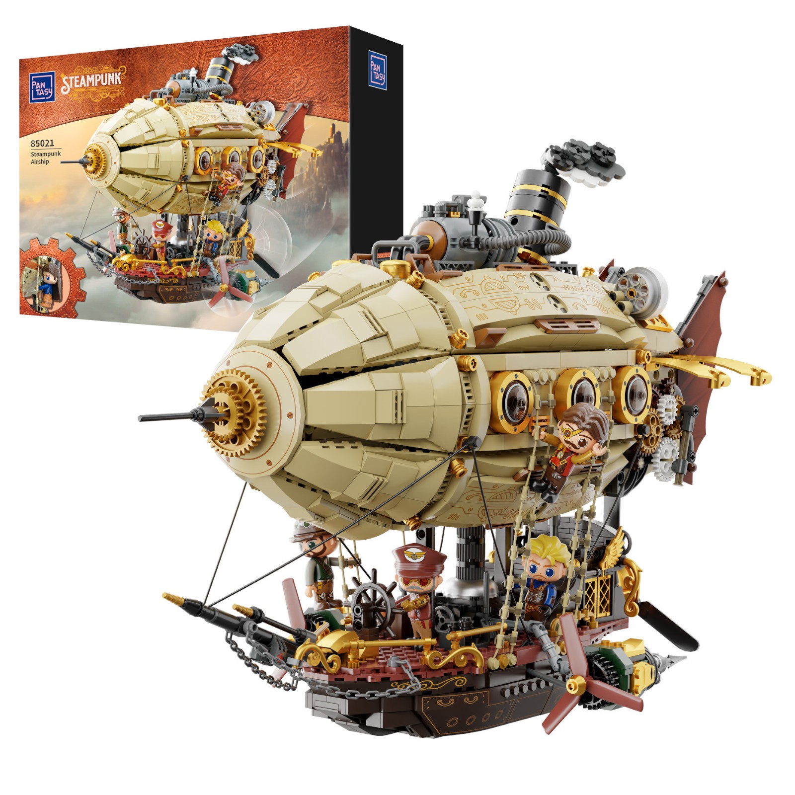 Pantasy Steampunk Airship Brick Model Set 1949 Pieces 85021