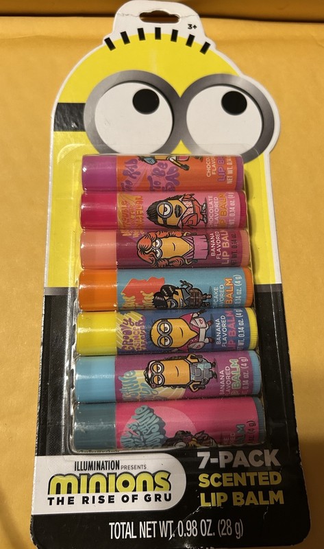 Minions The Rise Of Gru 2022 Despicable ME 7-Pack Scented Lip Balm Rare