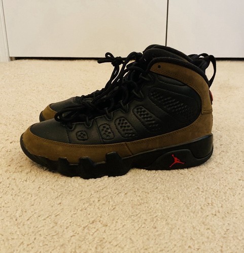 Air Jordan 9 Olive Black Sneakers Shoes Trainers Size 5Y / W 6.5 HV4574-030 EUC