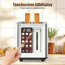 Smart 4-Slice Toaster - Touchscreen, Digital Timer, Wide Slots, 7 Shade Settings