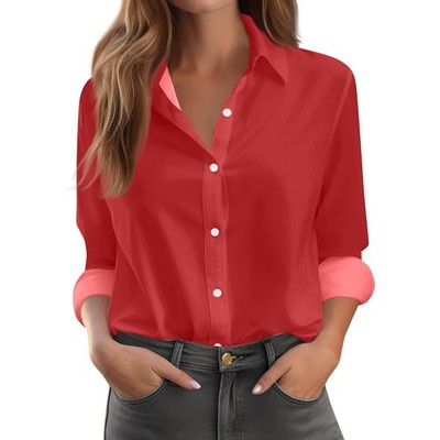 Button Down Shirt for Women Loose Long Sleeved Wrinkle Free V Neck Dress Shirt | eBay Button Down Shirt for Women Loose Long Sleeved Wrinkle Free V Neck Dress Shirt | eBay