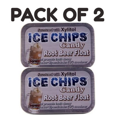Ice Chips Candy Ice Chips Xylitol Candy Root Beer Float 1.76 oz pack of 2