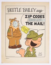 USPS Zip Code Promotional Poster Featuring Beetle Bailey by Mort Walker (1970)