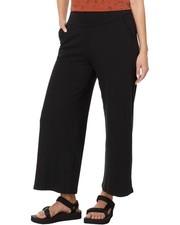 Toad Co Chaka Pants Women's Medium Black Elastic Waist Wide Leg Cropped JZZ1017