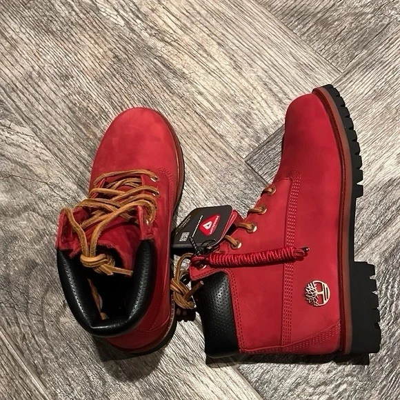 Timberland X Champs Deportes 6" Premium Botas Impermeables Rojo TB0A1OP3 Juvenil Talla 4-6 Foto 4 de 4