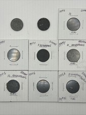 Lot Of 9 German 10 Reichspfennig 1943 & 1944 & 1945