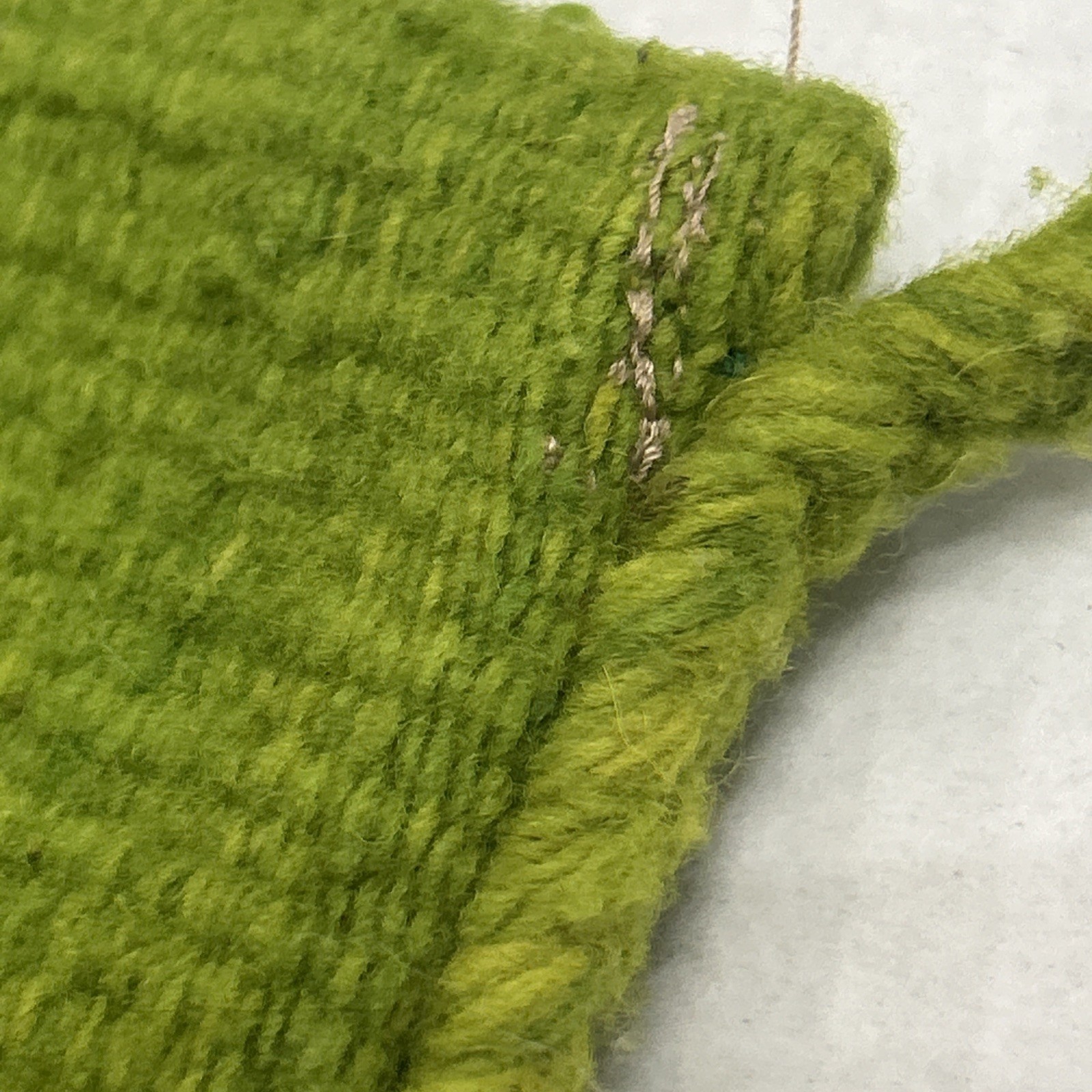 Handmade Green Wool Pouch With String Closure - image 21