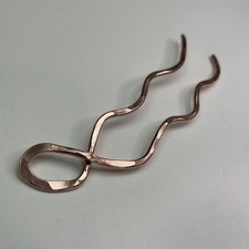 Metal French Twist Hair Stick, Fork, Solid Copper