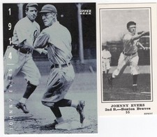Johnny Evers Lot of 2 1994 Upper Deck Ken Burns / 1916 Sporting News Reprint