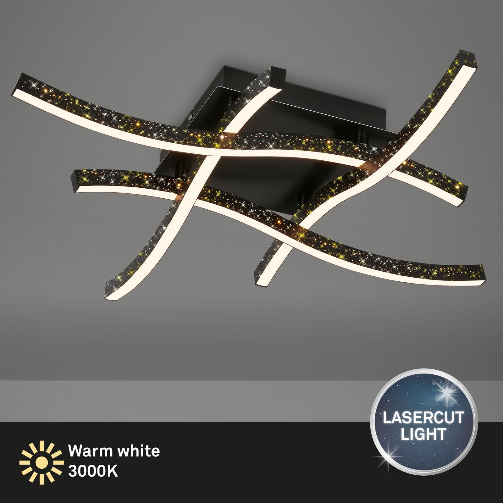 Plafoniera Briloner LED 24W 64,5CM con effetto glitter