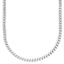 ICED Bling Designer FRANCO CHAIN - 4mm silver - 77cm