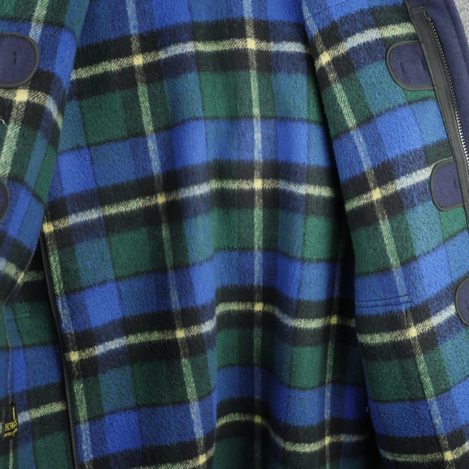 Gloverall Coat Mens 42 Blue Wool Original Duffle Toggle Plaid Lined England - product detail image 9