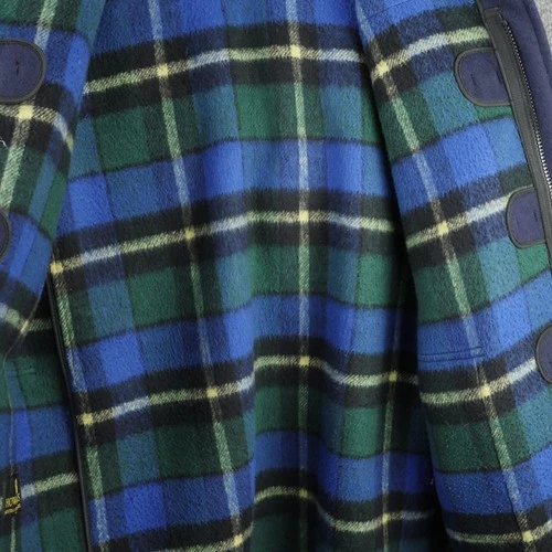 Gloverall Coat Mens 42 Blue Wool Original Duffle Toggle Plaid Lined England image 9