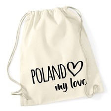 Turnbeutel Poland my love Geschenkidee Poland Geschenk Pr&auml;sent Mitbringsel Souve