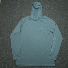 AFTCO Hoodie Mens Medium Blue AFTECH Performance Fishing Lightweight Pullover